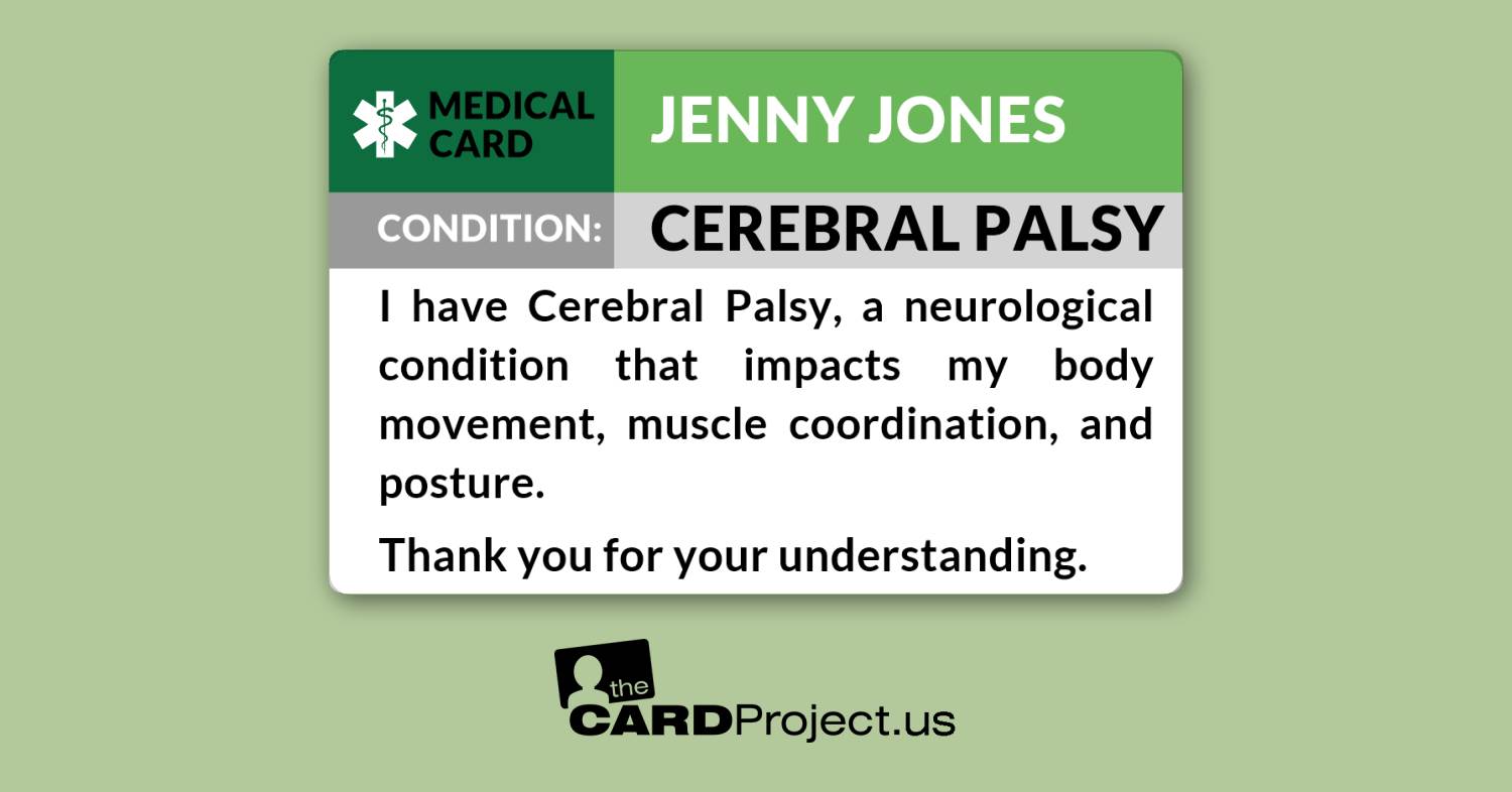 Cerebral Palsy Medical Card (FRONT)